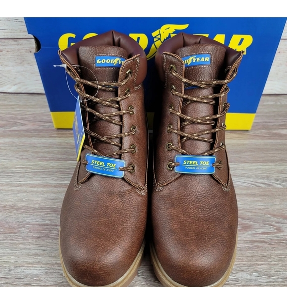 Goodyear Maverik Steel Toe Work Boots Brown Slip Resistant Men's Mult Sizes - Picture 5 of 8